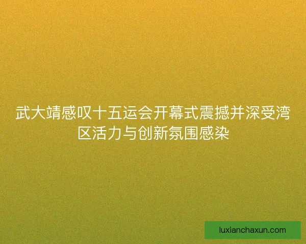 武大靖感叹十五运会开幕式震撼并深受湾区活力与创新氛围感染